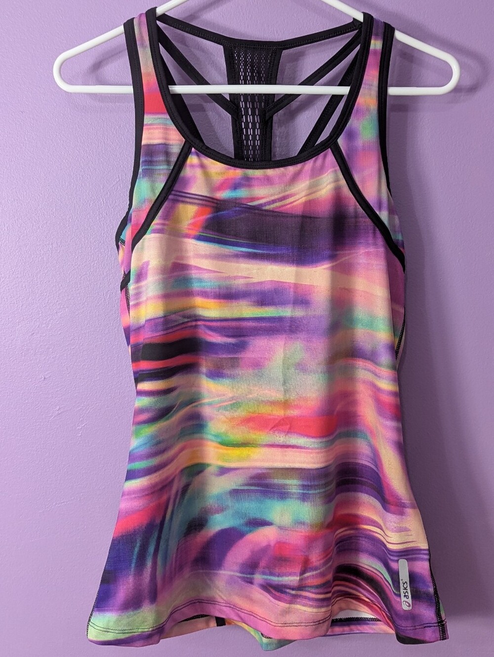 Asics Women's Large Sport Running Yoga Racerback Tank top w Shelf bra